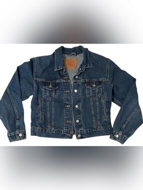 Vintage Levi's Denim Trucker Jacket Women's Medium Blue 77715